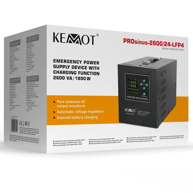UPS Centrale Sinus Pur 2600VA/1800W 24V Kemot
